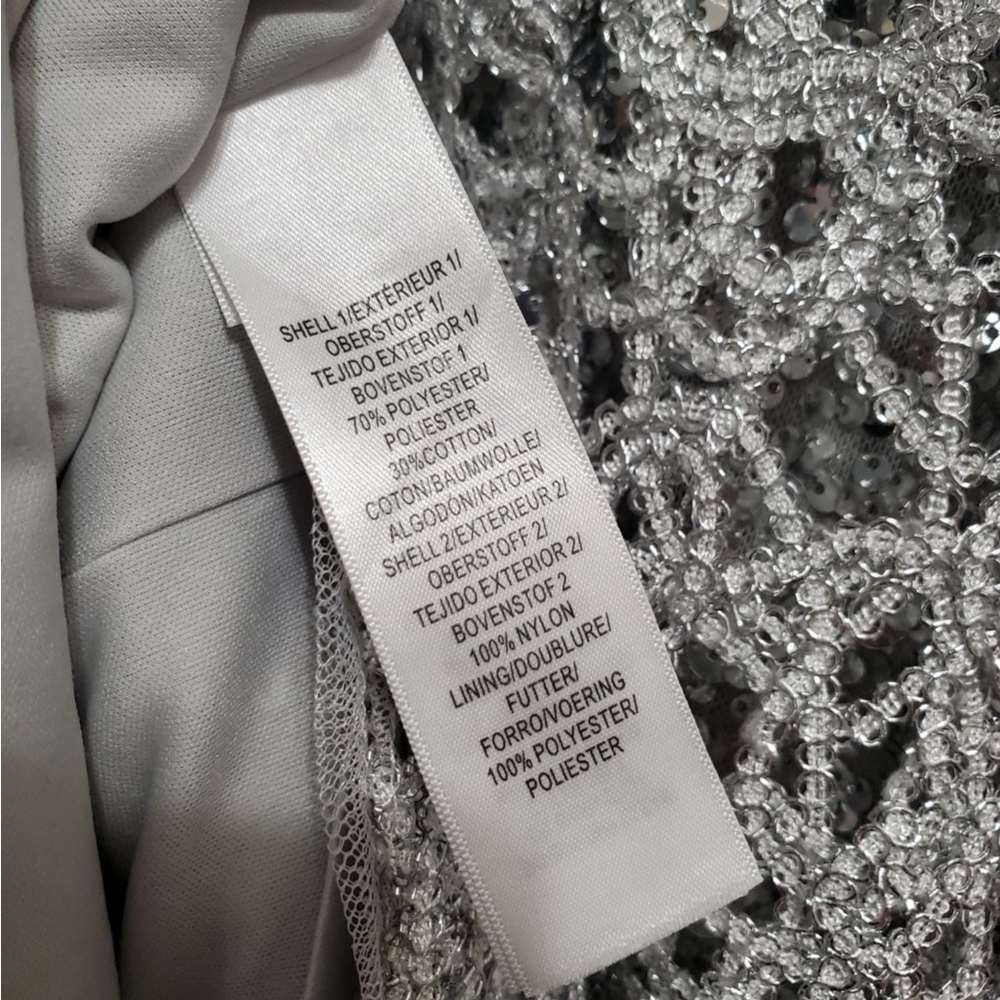 Women's Adrianna Papell Dress Size 12 Silver - Picture 3 of 7